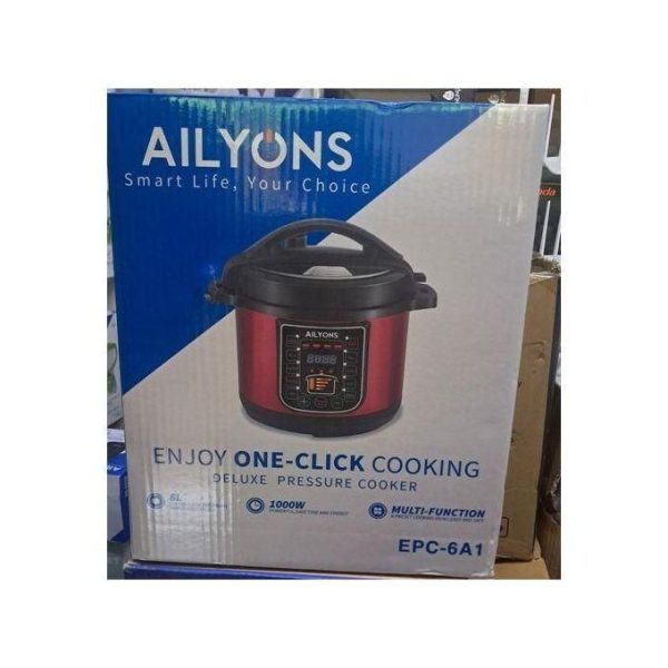 AILYONS EPC-6A1 Deluxe 6L 1000W Automatic Electric Pressure Cooker ...