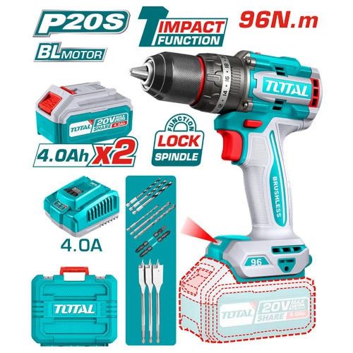 1 (49) TOTAL TIDLI20968 Brushless cordless impact drill 20V