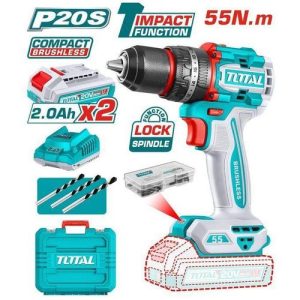 TOTAL TIDLI20558 Compact Brushless Cordless Impact Drill 20V