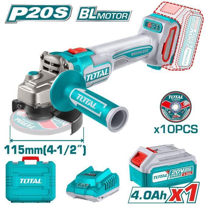 1 (92) TOTAL TAGLI211541 Cordless angle grinder 20V