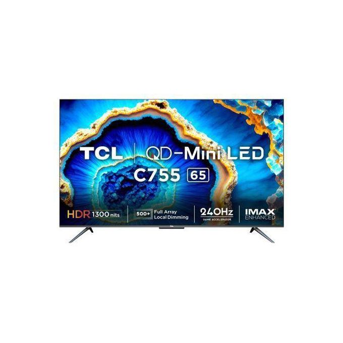 C755 TCL 65C755 65" Inch QD-Mini AiPQ PROCESSOR 3.0, Dolby Vision · Atmos, Game Master 2.0 & HDR 10+ Google TV UHD 4K LED TV