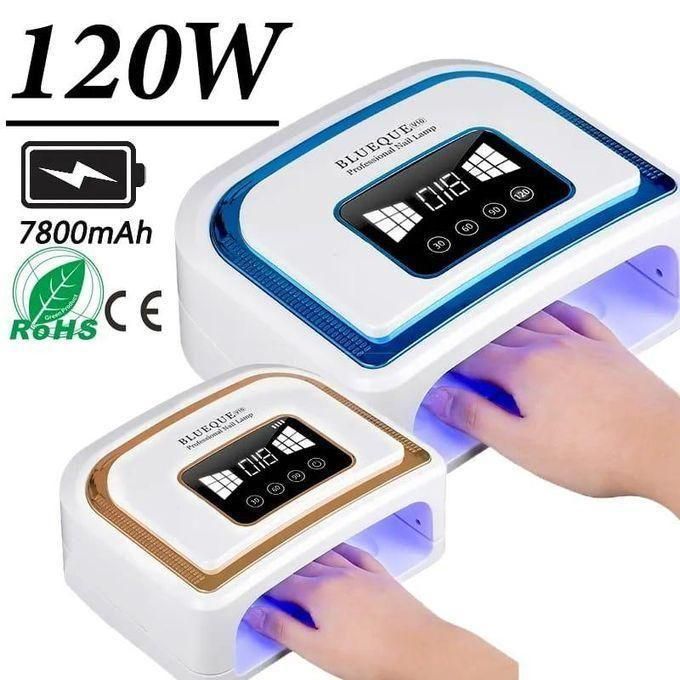 1 (29) Share this product BLUEQUE Nail Lamp 120W White Light Rechargeable Dryer Wireless Nail Cure Manicure Light 7800mAh Nail UV LED Lamp.