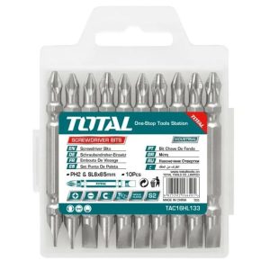 TOTAL TAC16HL133 Screwdriver bit PH2+SL6.0,65mm,10pcs/set