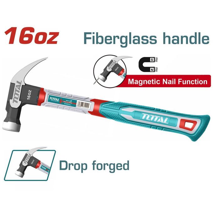 1 (31) TOTAL THCH61016 Claw hammer Weight:16oz/450g-6pcs