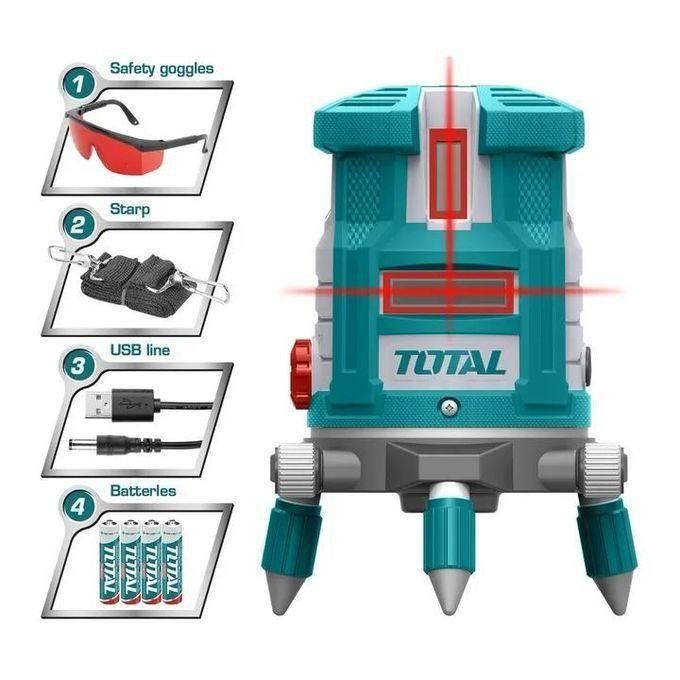1 (93) TOTAL TLL306505 Self-leveling Line Laser(Red Laser Beams) Working Range: 0~30 M