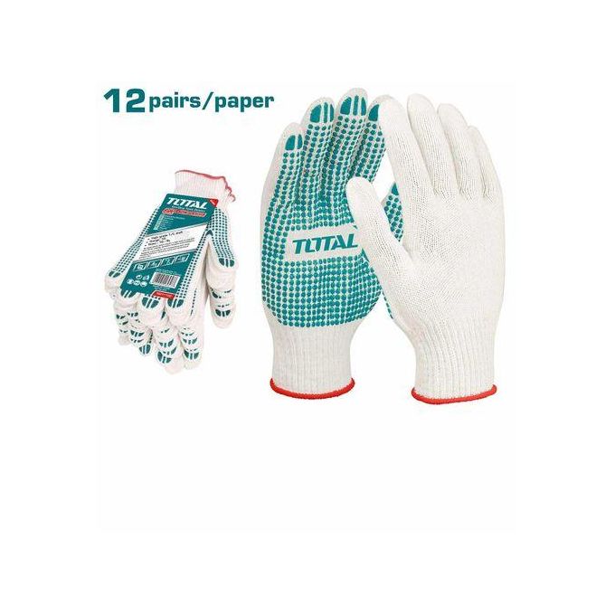 1 (94) TOTAL TSP11102 Knitted&PVC dots gloves Size: 10 XL-12pairs