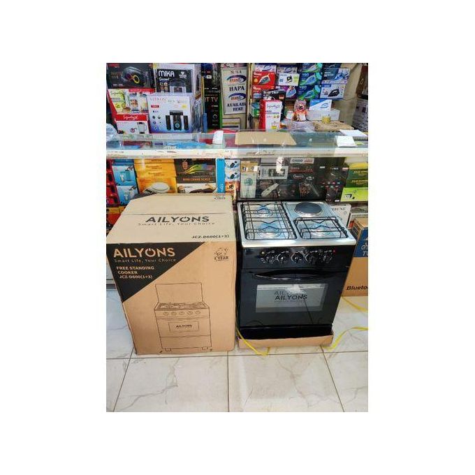 60by60 AILYONS Standing Cooker 3G+1E 60cmX60cm black