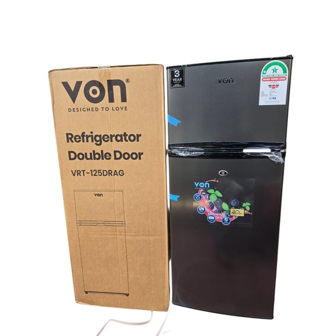 1 - 2026-03-07T114456.582 Von Double Door Fridge 125Litres Direct Cool