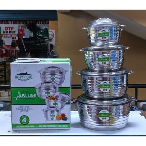 Happy Home 4pcs Alfa Line Stainless Steel Hotpot Set – 1500 / 2500 / 3500 / 5000