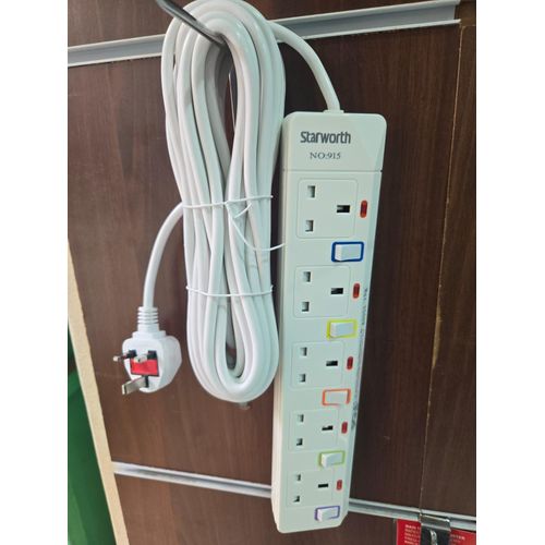 1 - 2026-05-22T144828.389 Starworth 6-Way Extension Cord 10M - White PVC, Surge Protection
