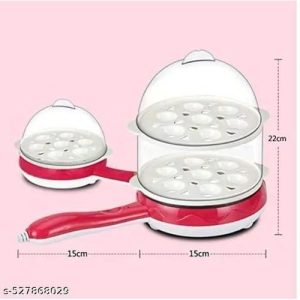 Electric 2in1 Multifunctional magic pot 2 layer 14pc egg boiler steamer or fry grill plate