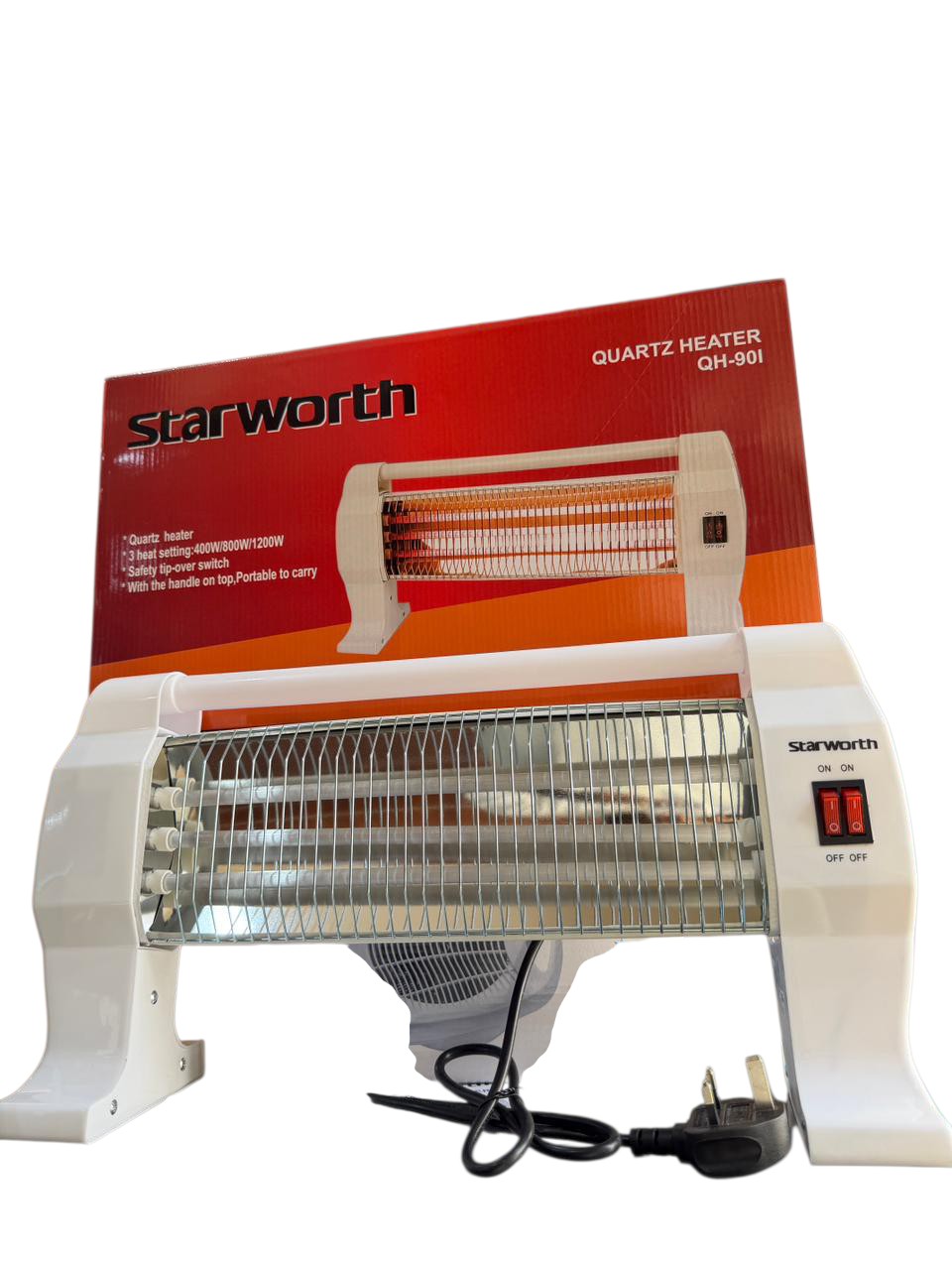 WhatsApp Image 2026-05-22 at 1.53.23 PM (1) Starworth Quartz Heater 800W Max Model:,QH90I ,White,Portable Electric Room Heater