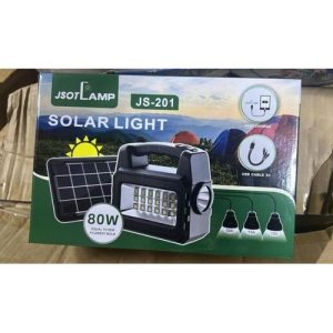 Solar Lighting System, JSOT JS-201, Portable Solar Light with Torch, Solar Panel & 3 LED Bulbs
