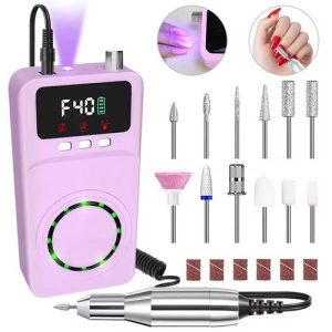 Electric Nail Drill Machine, 40000RPM, Gel Nails Polish, Rechargeable Portable Manicure Pedicure Grinding Machine