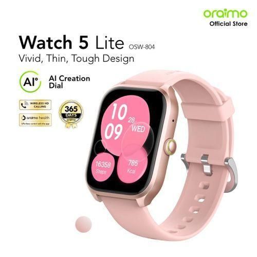 1 (63) Oraimo Smart Watch 5 Lite, OSW-804, Rose Gold Pink Watch That Makes And Receives Calls