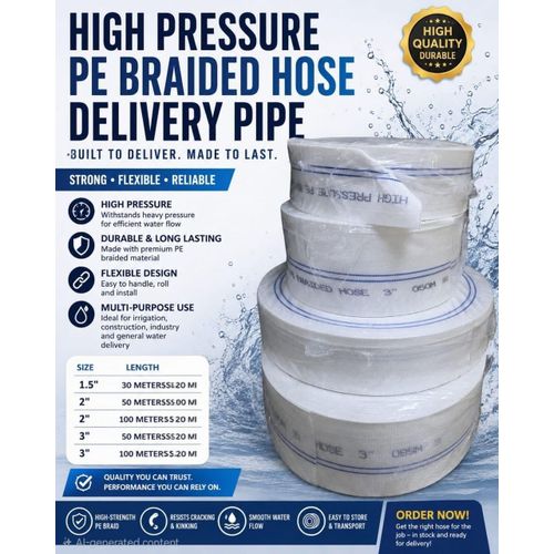 1 (76) High pressure pe braided hose delivery