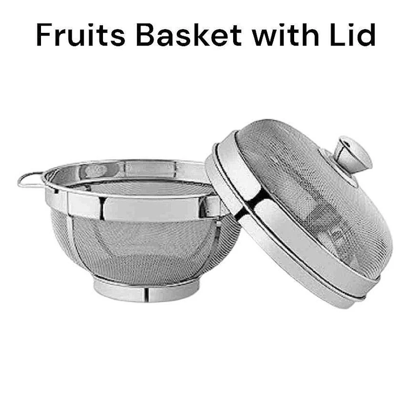fruit_basket_clean_square (18) Stainless Steel Multipurpose Fruit Basket with Lid