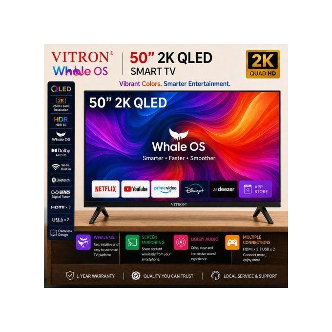 Vitron 50 inch QLED Whale Smart TV HTC50QW