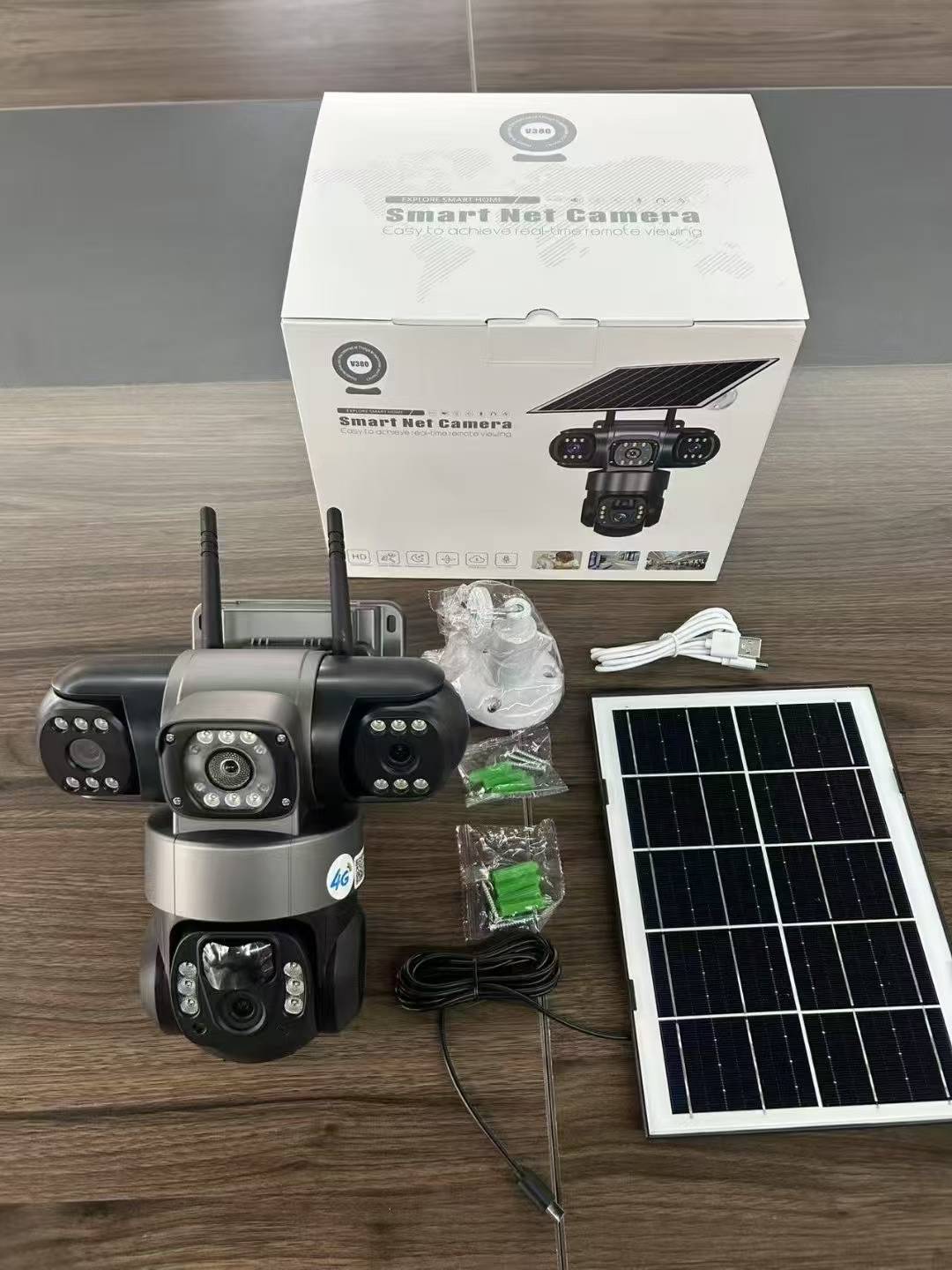 4G Solar Powered Security Camera with Dual Lens and PIR Detection